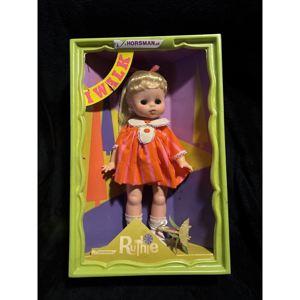 Vintage 1960s Horsman Ruthie “I Walk” Walking Doll in Orig Box w Outfit Shoes